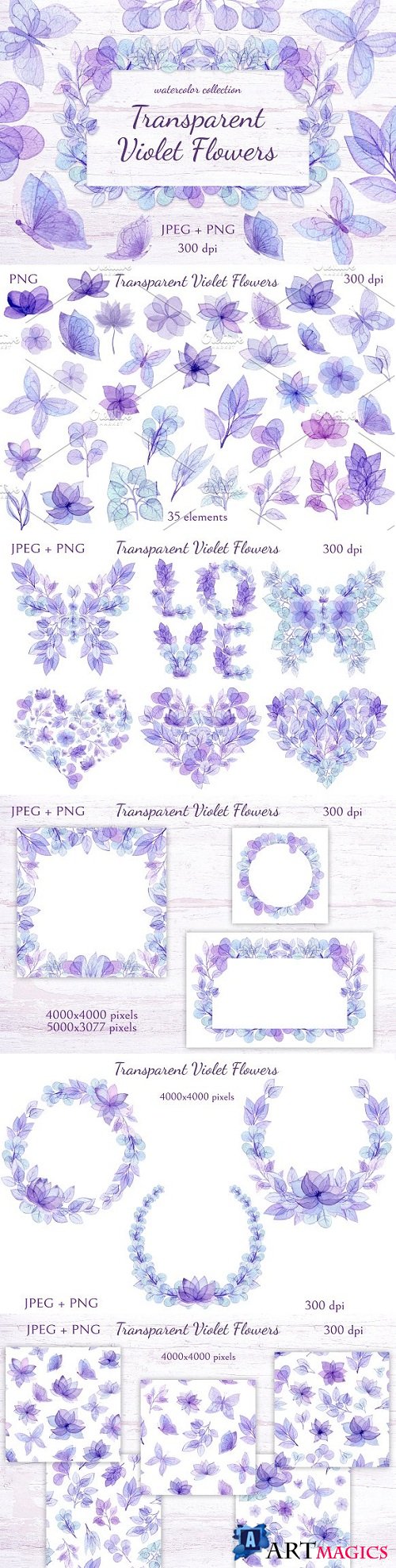 Transparent Violet Flowers - 2888777