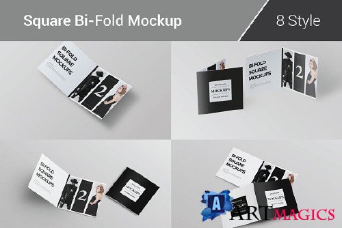 Bi-Fold Brochure Mockup 8 Style 2425322
