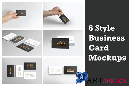 6 Style Business Card Mockups 2281641