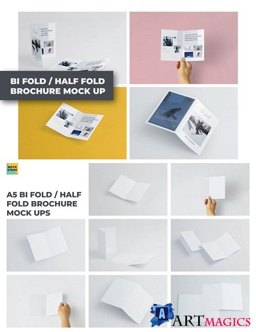 A5 Bifold/Half-Fold Brochure Mockup 2564002