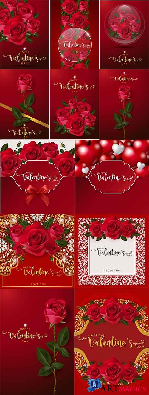     -   / Romantic backgrounds with roses - Vector Graphics