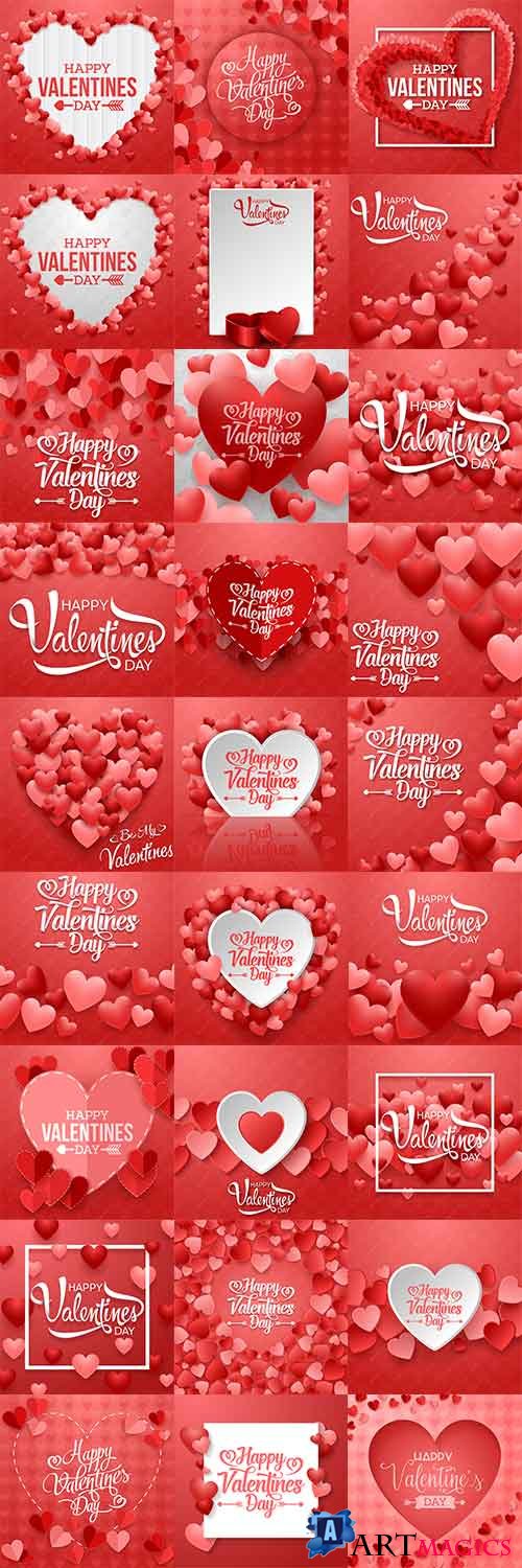     -   / Romantic heart backgrounds - Vector Graphics