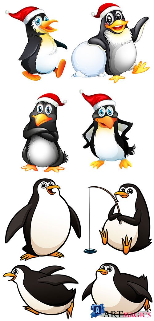    / Penguins in vector