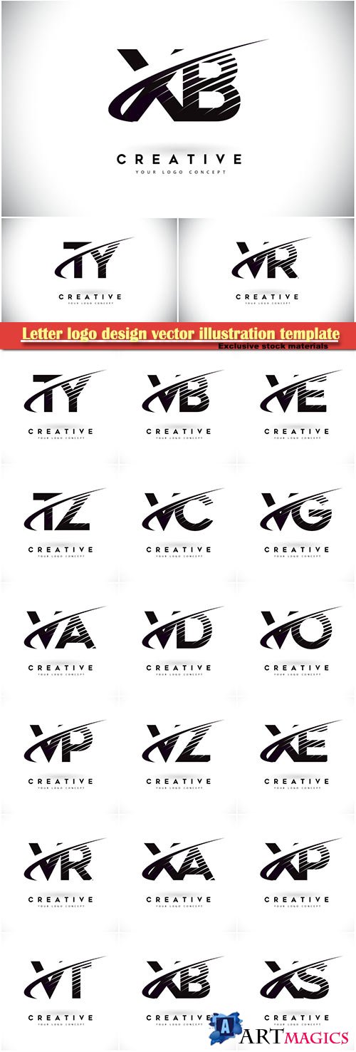 Letter logo design vector illustration template # 9