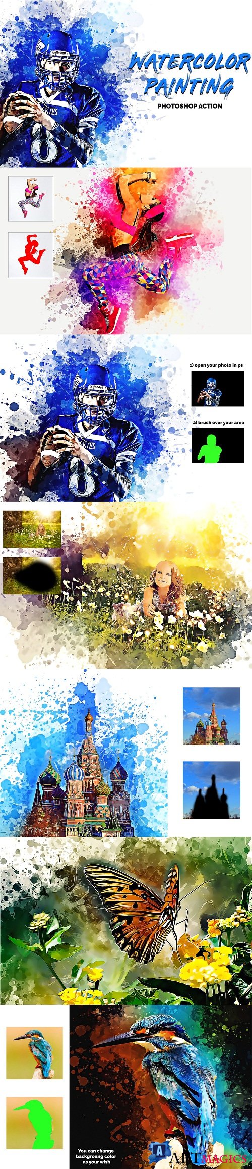 Watercolor Painting Photoshop Action 3365167