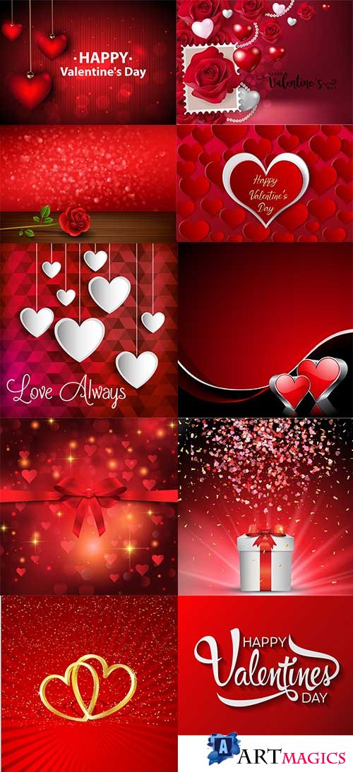     - 5 -   / Romantic heart backgrounds - 5 - Vector Graphics