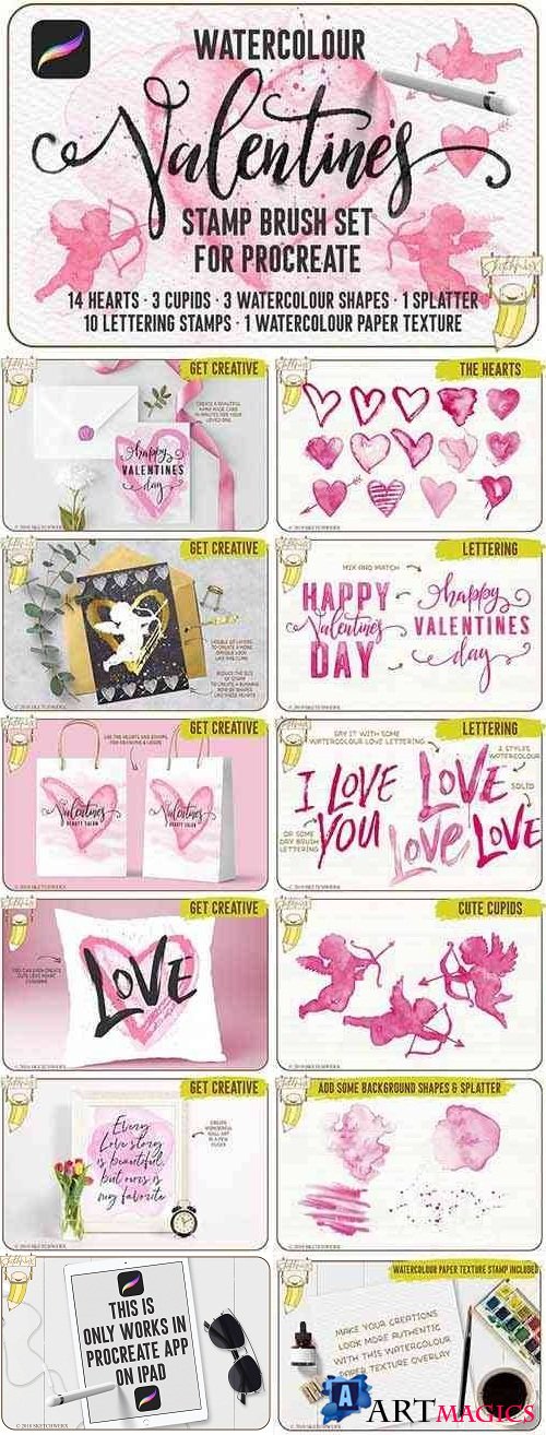 Watercolour Valentines Stamp Set 3378623
