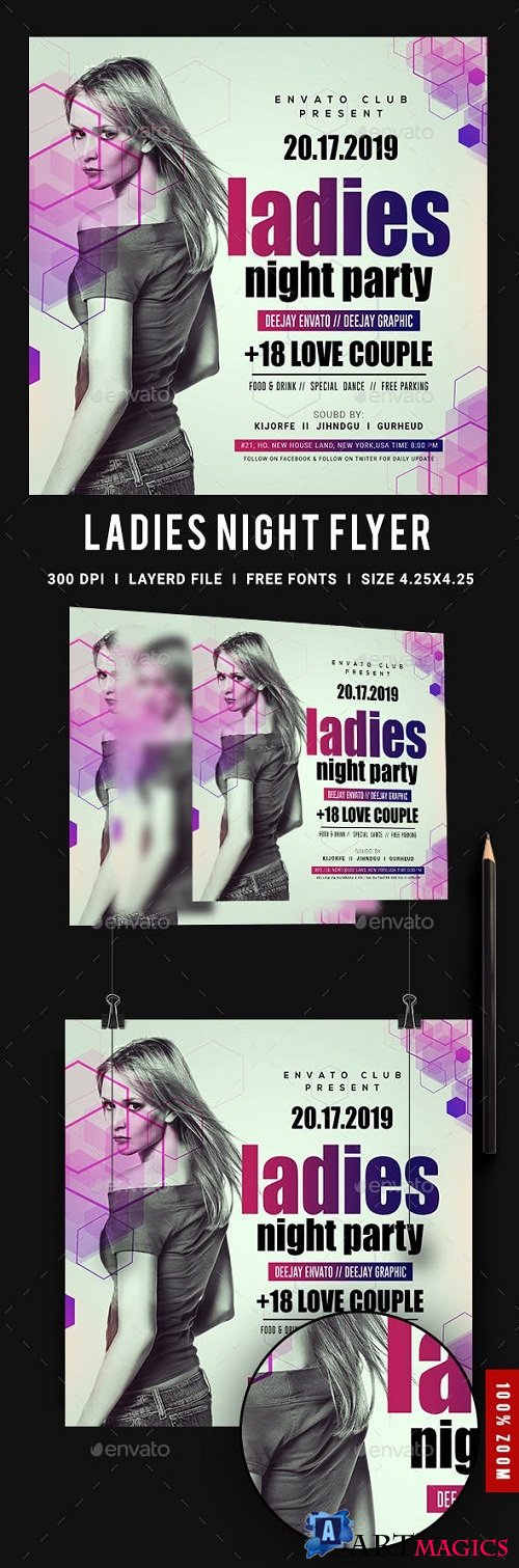 Ladies Night Club Flyer 23139277