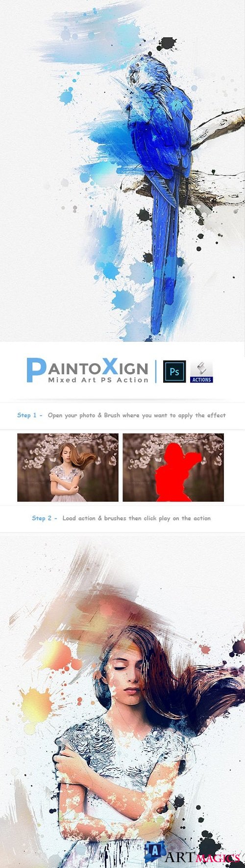 PaintoXign | Mixed Art PS Action 23106638