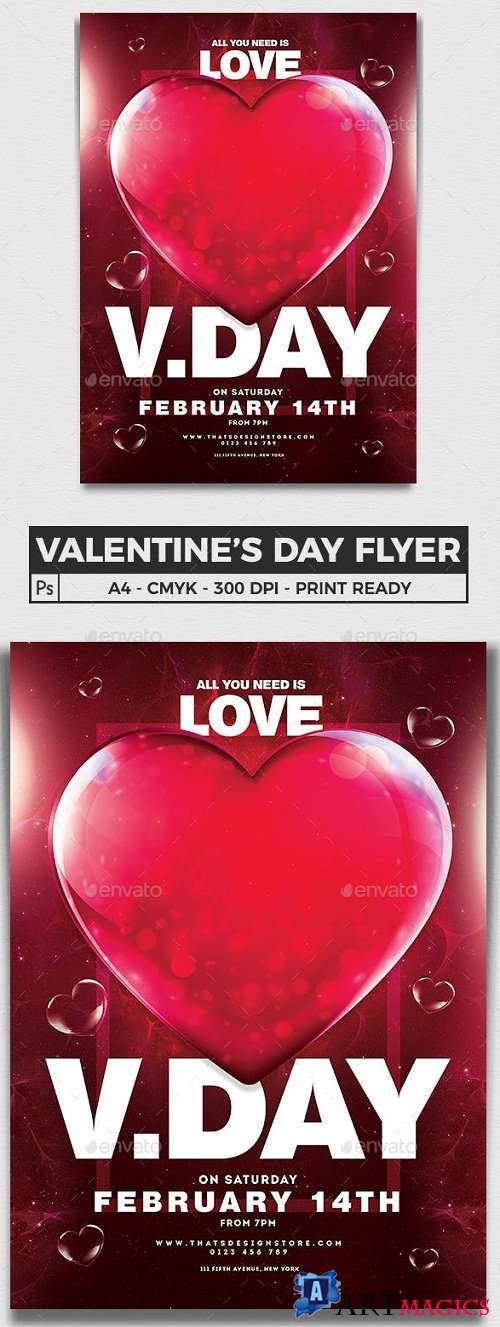 Valentines Day Flyer Template V21 23162684