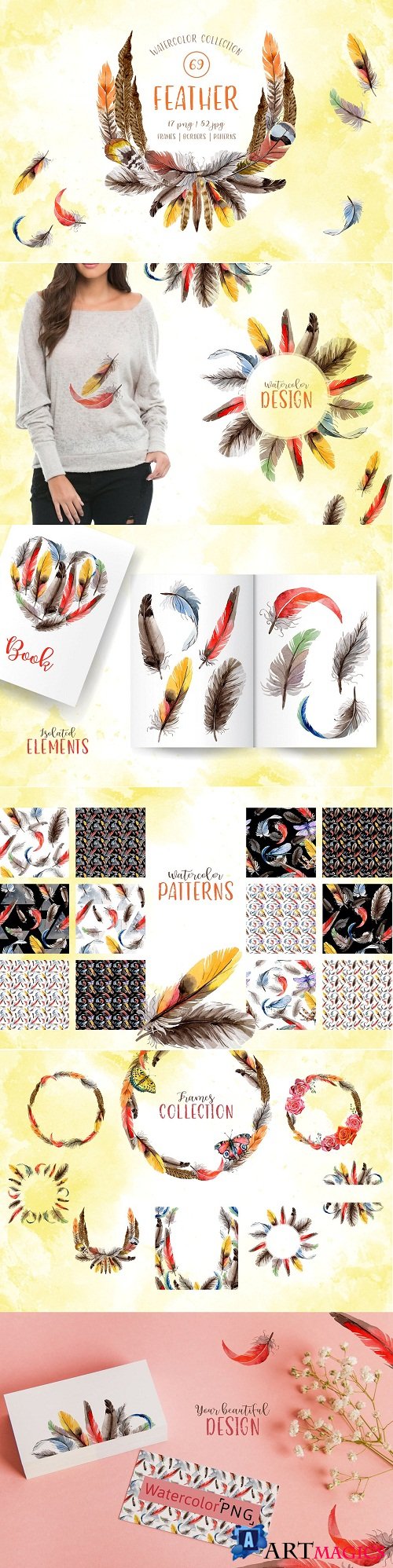 Feather Watercolor png - 3349794