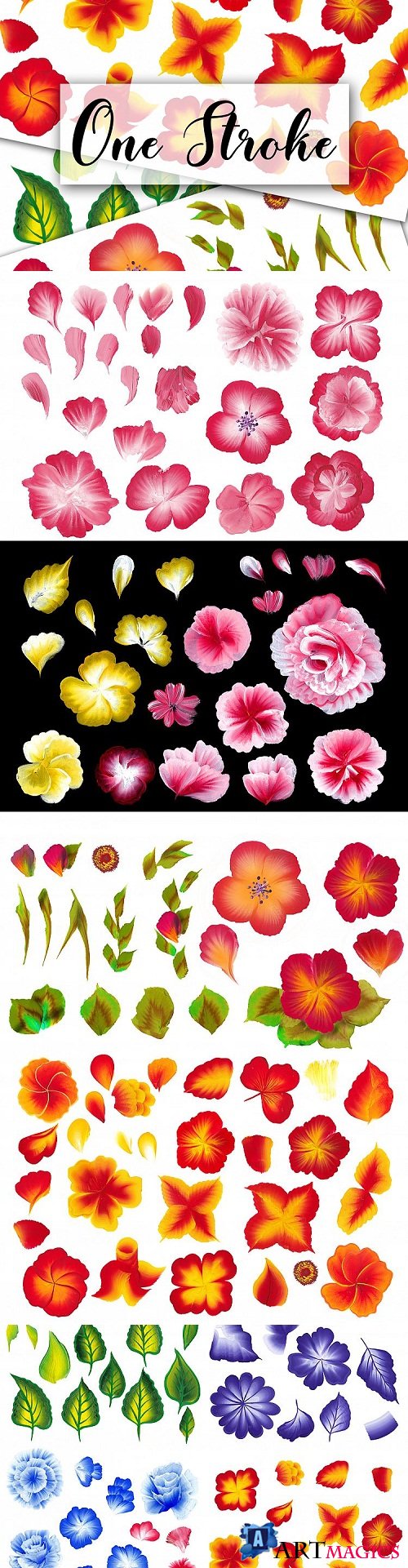 150 One stroke flowers style - 201233