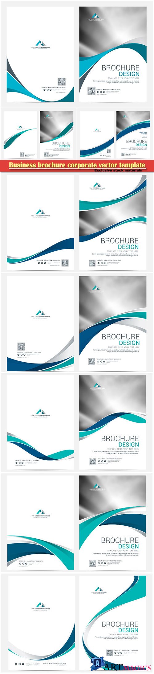 Business brochure corporate vector template, magazine flyer mockup # 26