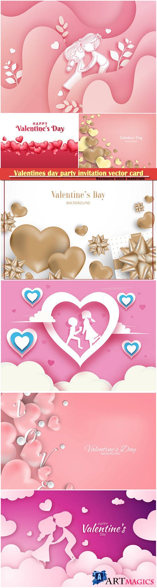 Valentines day party invitation vector card # 42