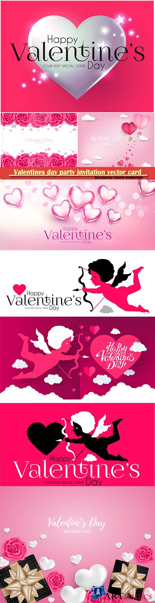 Valentines day party invitation vector card # 41