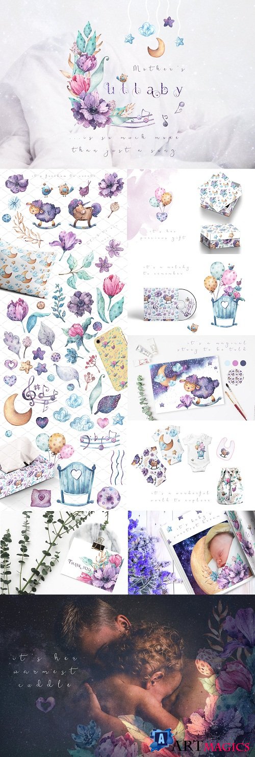 Lullaby - watercolor collection - 2464372