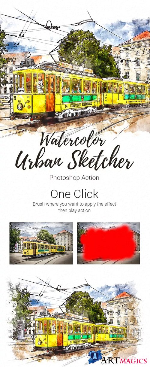 Realistic Urban Sketcher Photoshop Action 23175837