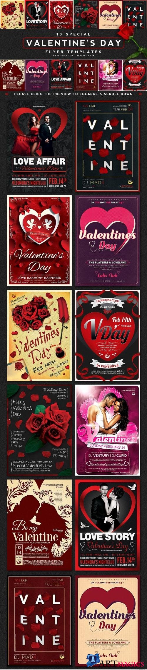 10 Valentines Day Flyer Bundle V1 - 3434945