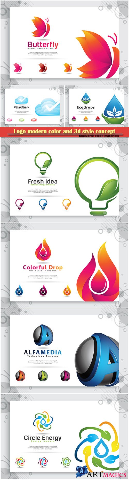Logo modern color and 3d style concept, business and company identity # 2