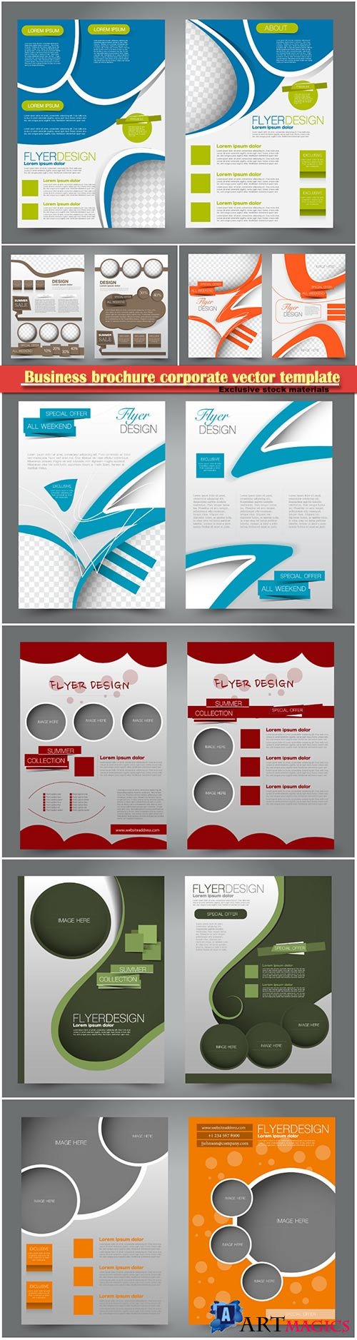 Business brochure corporate vector template, magazine flyer mockup # 28