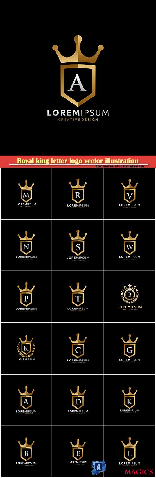Royal King letter logo vector illustration