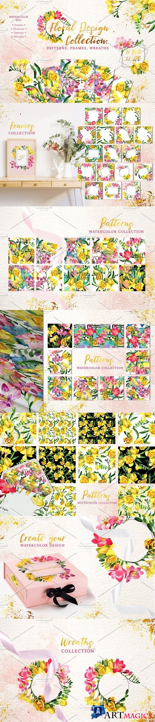 Floral Design collection watercolor - 3494854