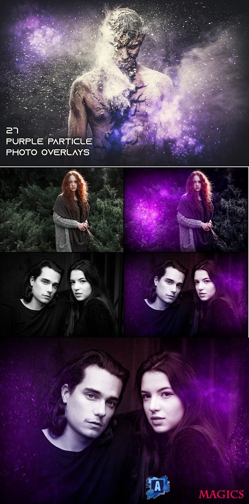27 Purple Particle Photo Overlays 3498766