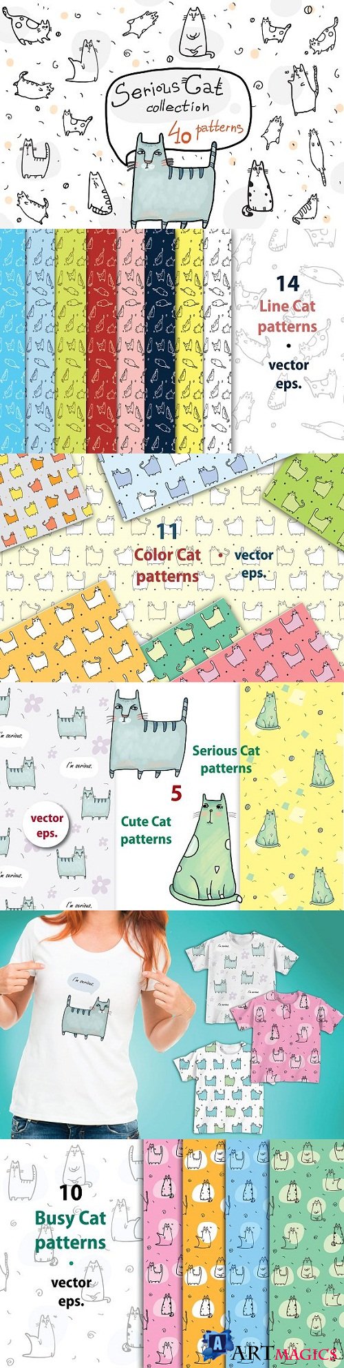 Serious Cat Collection - 40 patterns - 1574978