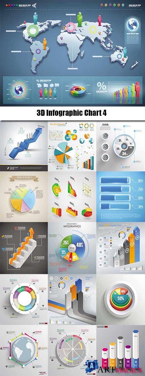 3D Infographic Chart 4