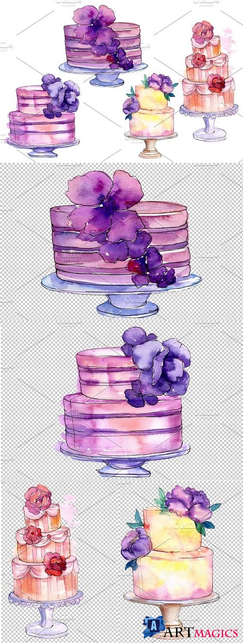 Cakes Yummy Watercolor png - 3531725