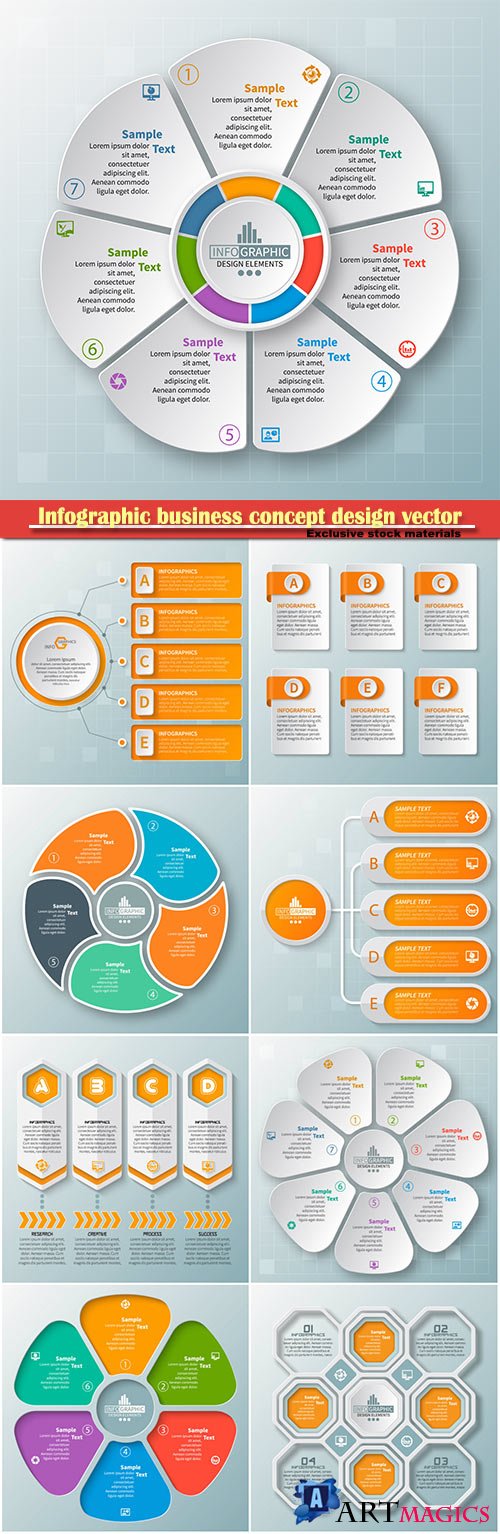 Infographic business concept design vector illustration # 9