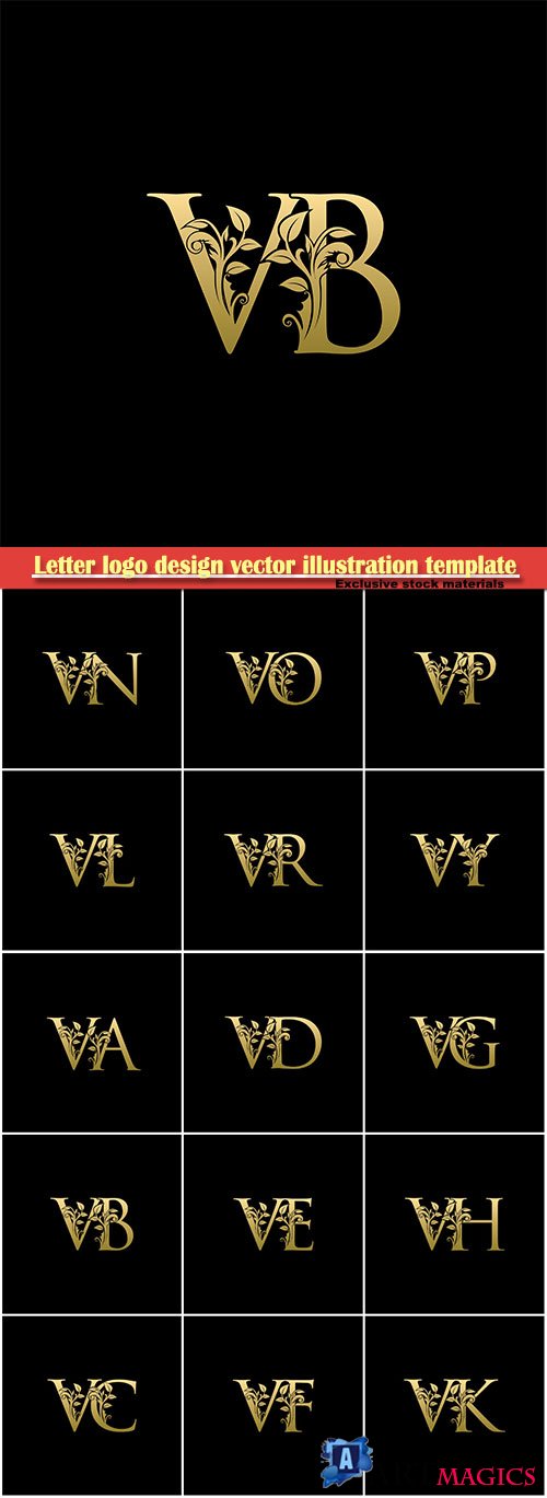 Letter logo design vector illustration template # 18