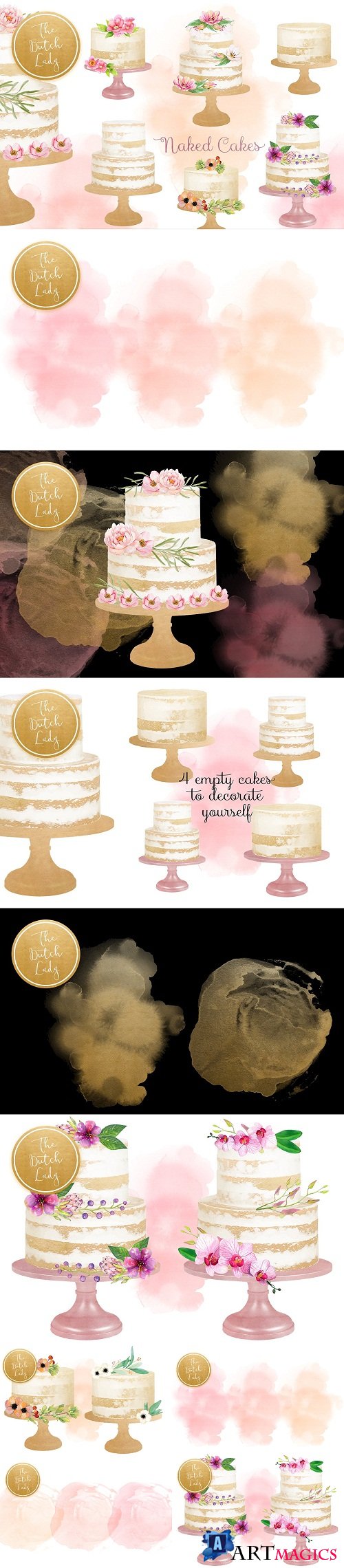 Naked Layered Wedding Cake Clipart - 3533344