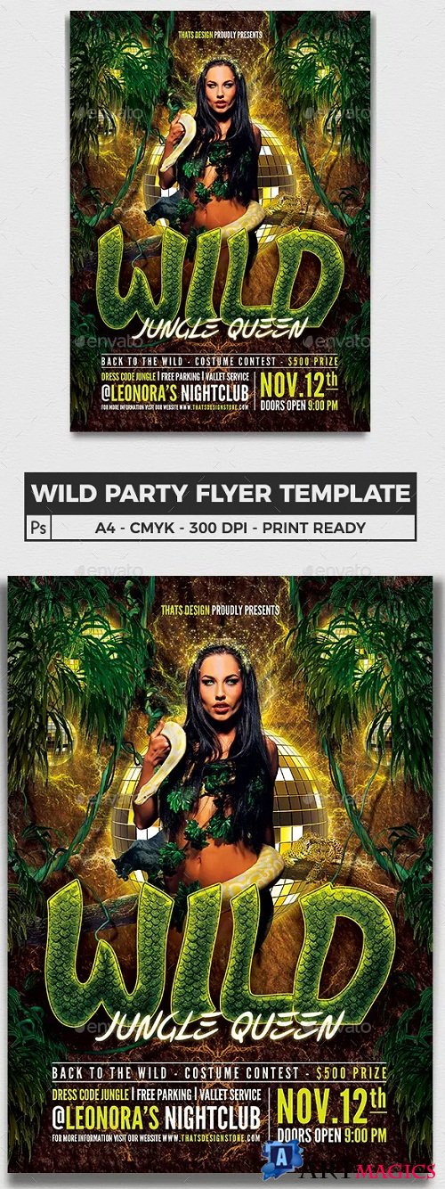Wild Party Flyer Template 6382383 - 90145
