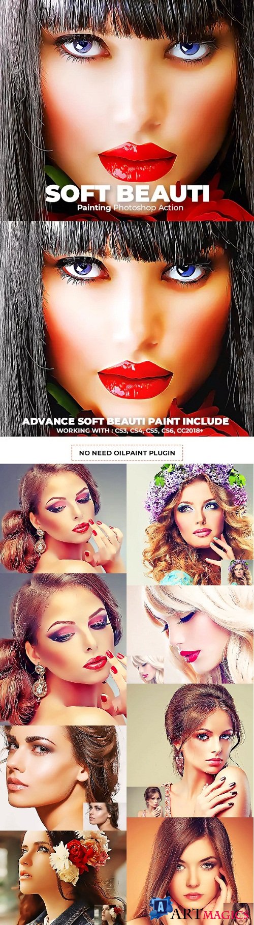 Soft Beauty Painting Photoshop Action 23218455