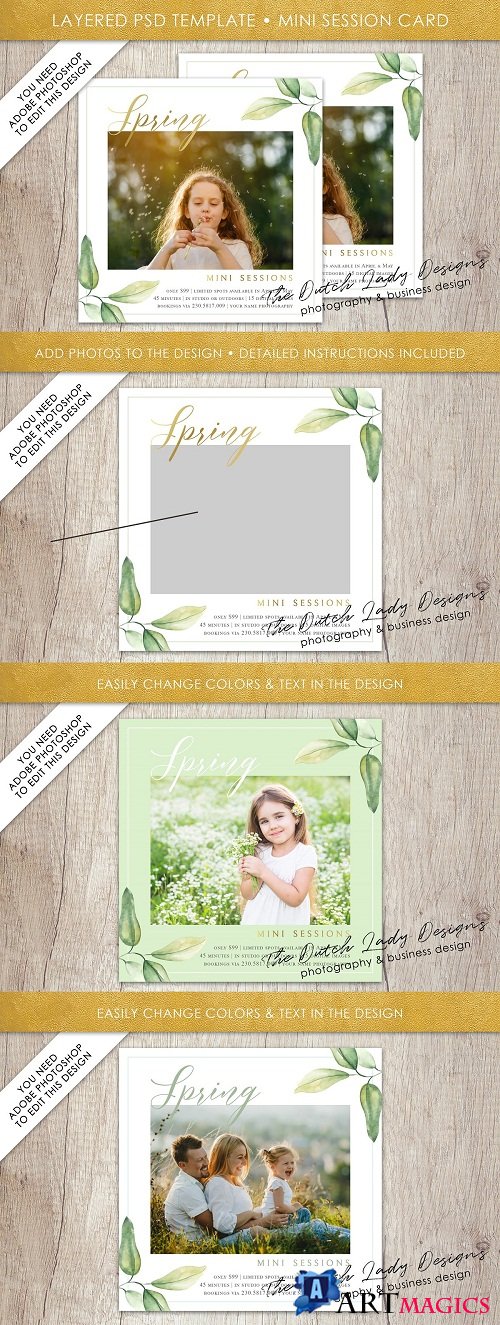 PSD Photo Session Card Template #35 - 3551704