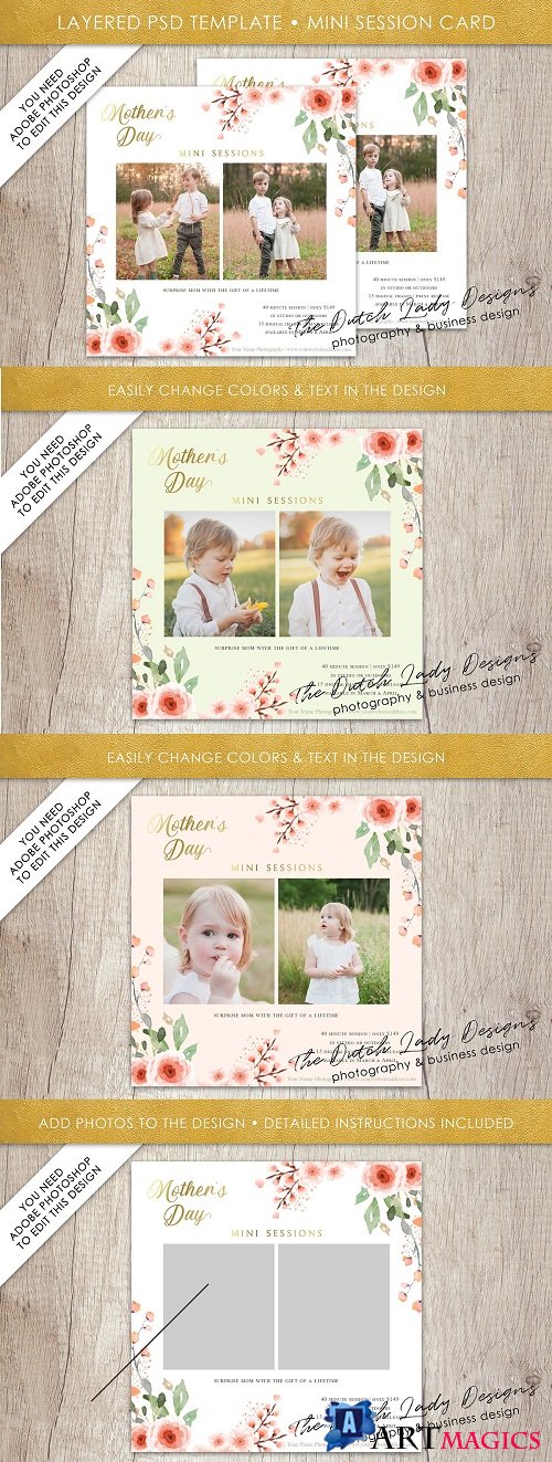 PSD Photo Session Card Template #37 - 3566513