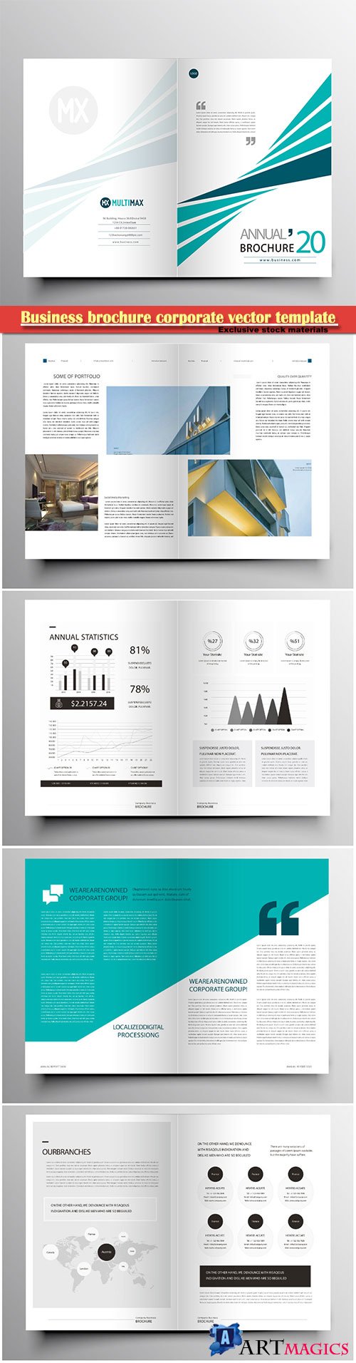 Business brochure corporate vector template, magazine flyer mockup # 47