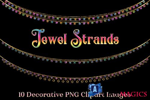 Jewel Strands Crystal Strings - 10 Image Clipart Set - 227552