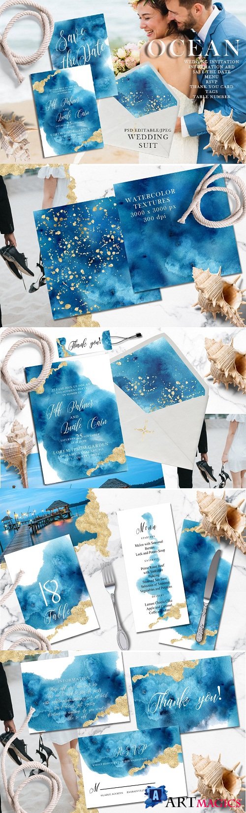 Ocean wedding invitations suit 3557254