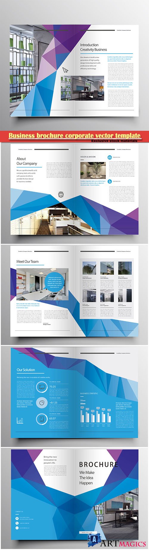 Business brochure corporate vector template, magazine flyer mockup # 54