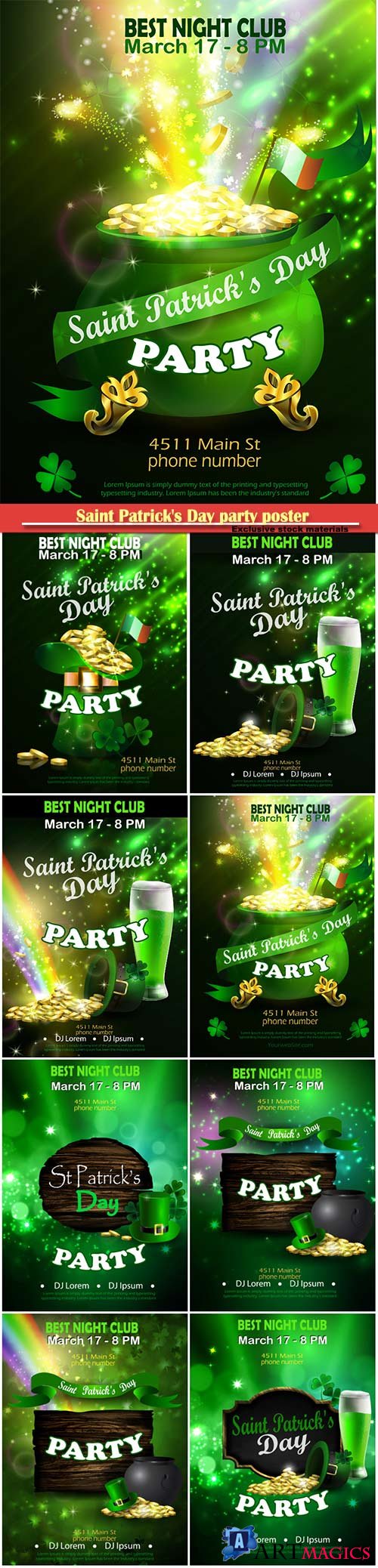 Saint Patrick's Day party poster invitation vector