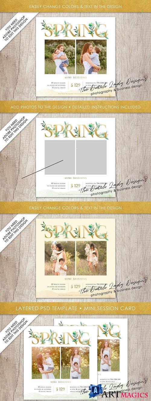 PSD Photo Session Card Template #40 - 3583111