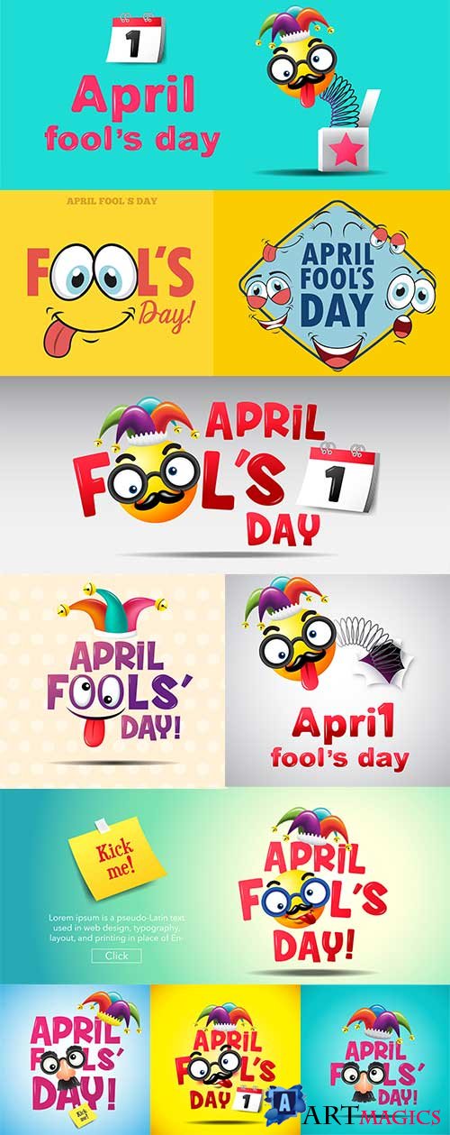1  -   -   / April 1 - April Fool's Day - Vector Graphics