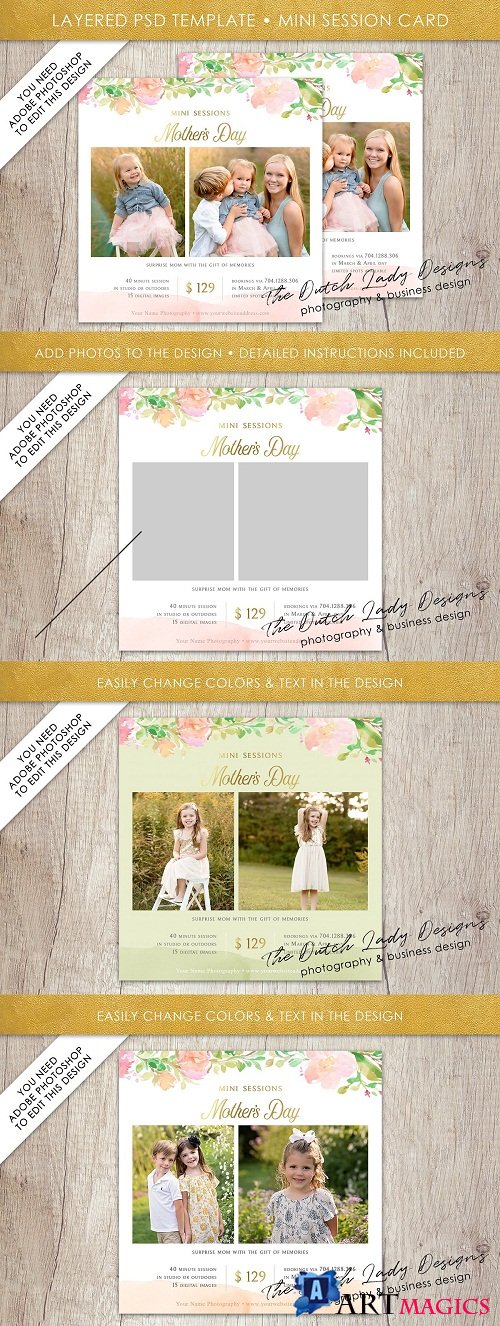 PSD Photo Session Card Template #41 - 3585571