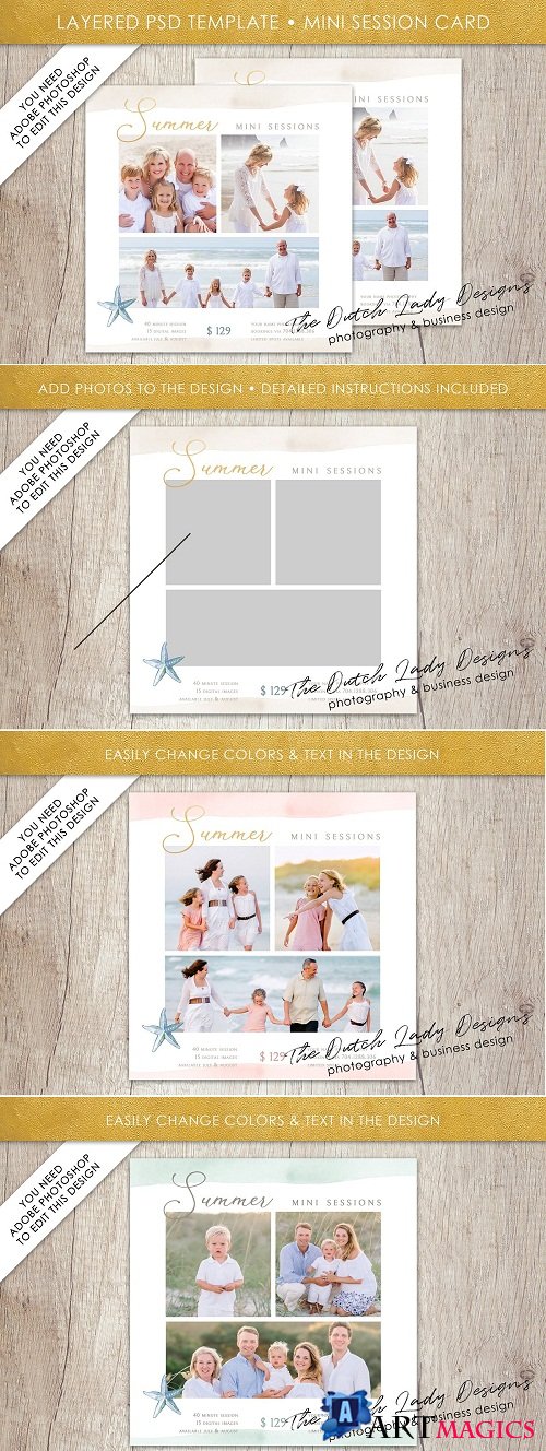 PSD Photo Session Card Template #42 - 3586266