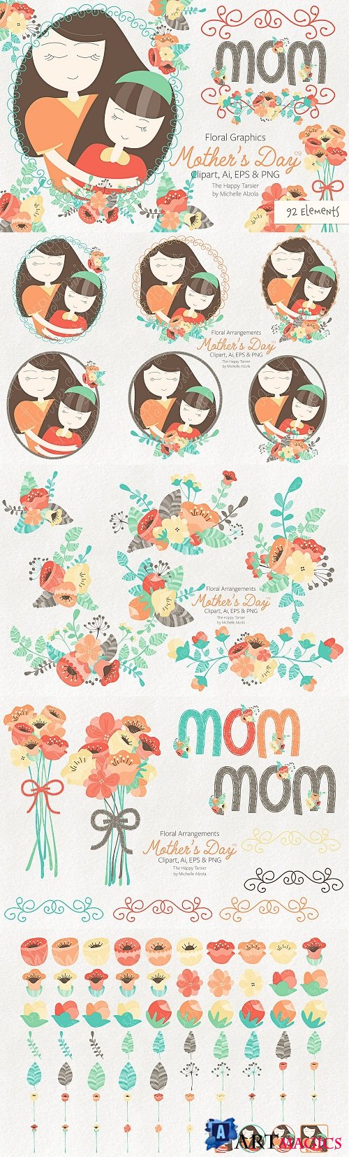 Mother's Day Clipart & Vector #09 - 2350866