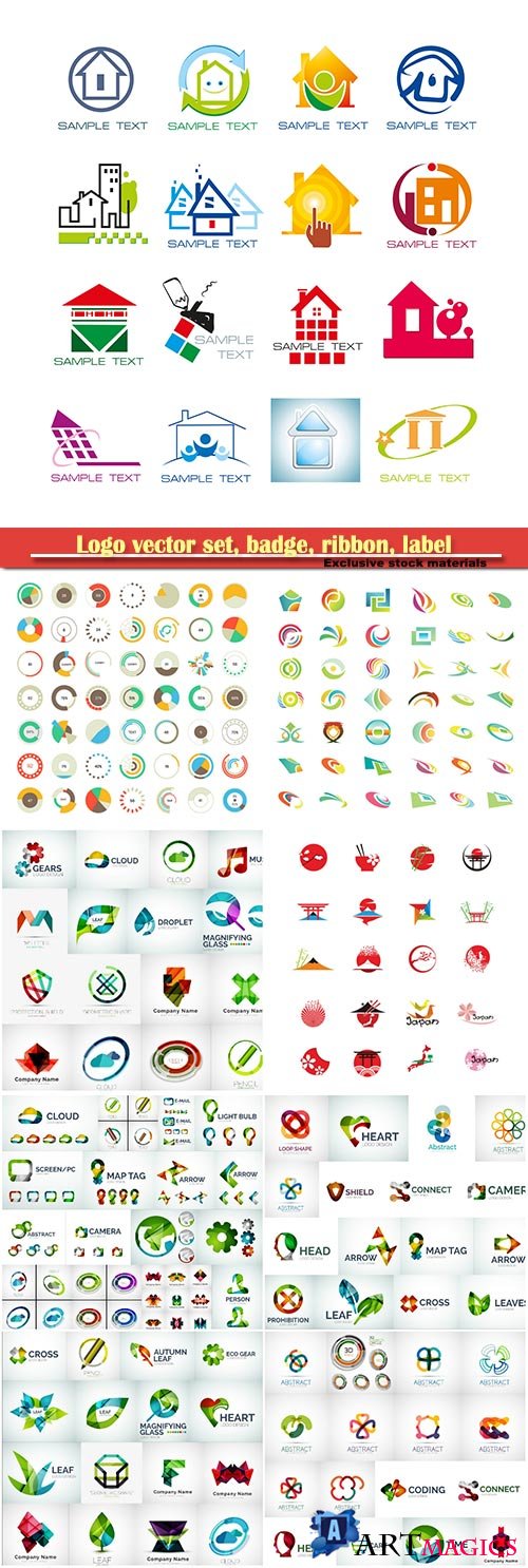 Logo vector set, badge, ribbon, label and  icon # 5