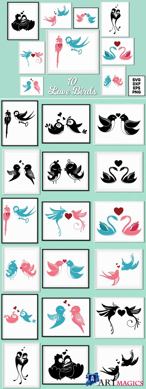 Love Birds SVG Cut Files Pack - 195221