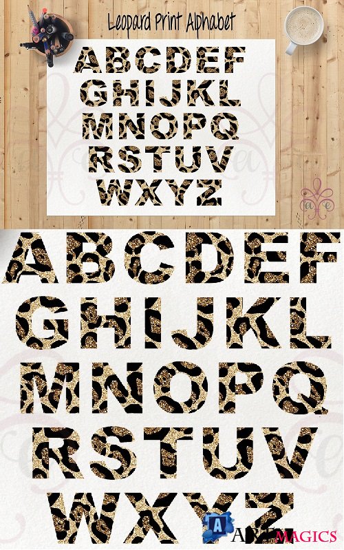 Leopard Print Alphabet Clipart PNG - 230349